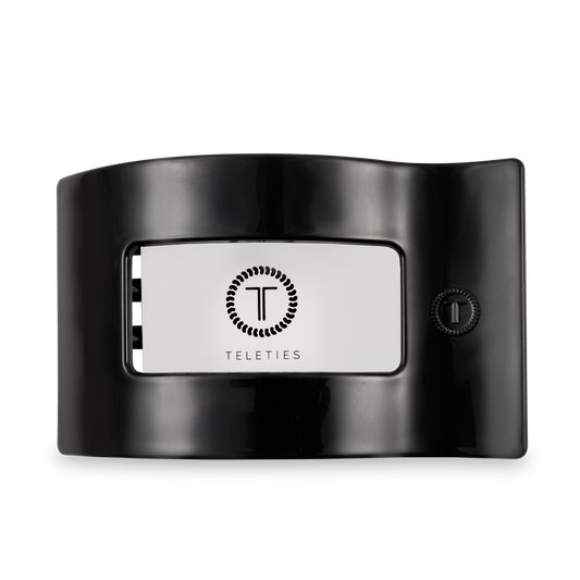 TELETIES - Jet Black | Large | Flat Rectangle Hair Clip TELETIES