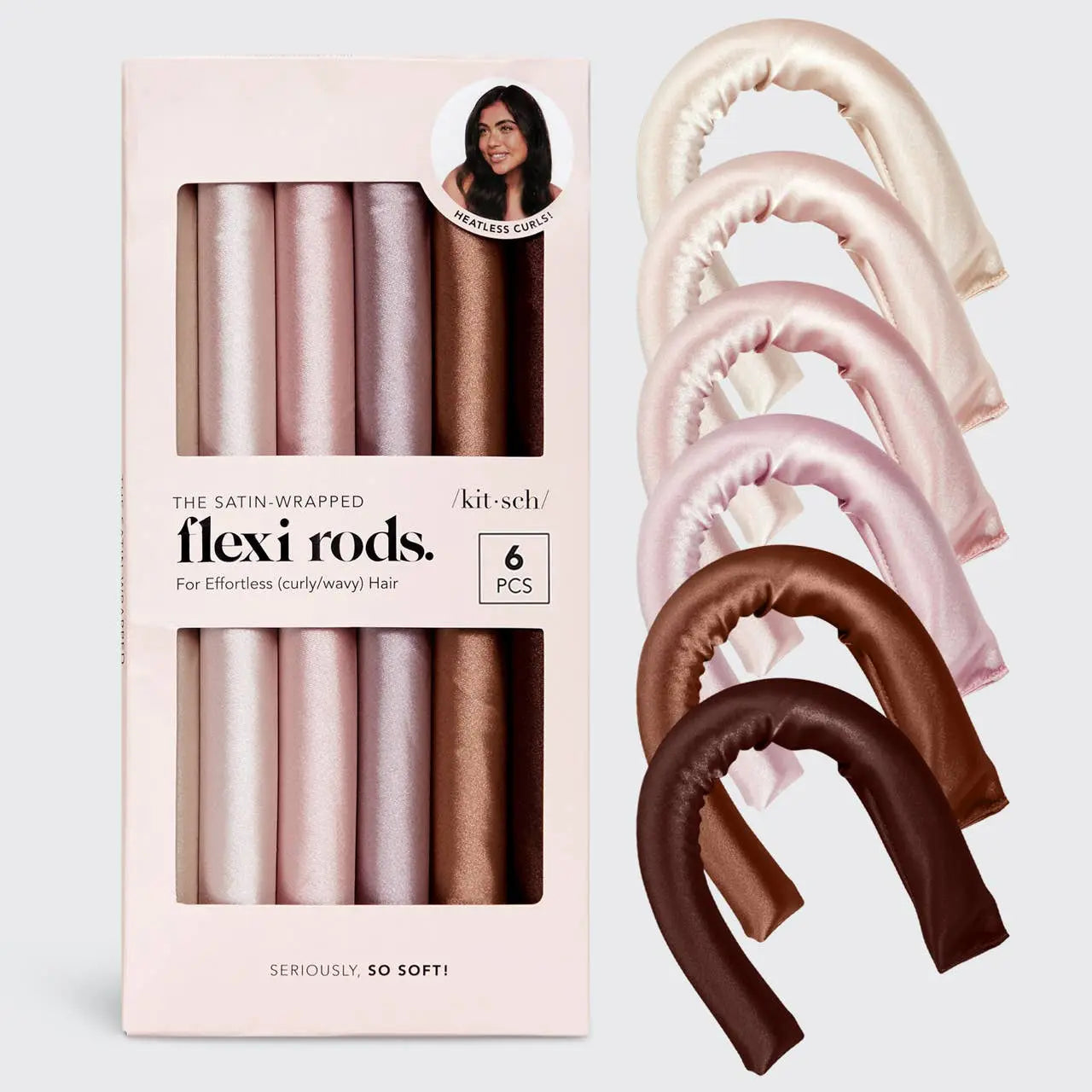 KITSCH - Satin Wrapped Flexi Rods - 6pc Set KITSCH