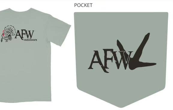 American Flyway Waterfowl - The Strutter Tee - Bay w/ Pocket: XXL American Flyway Waterfowl