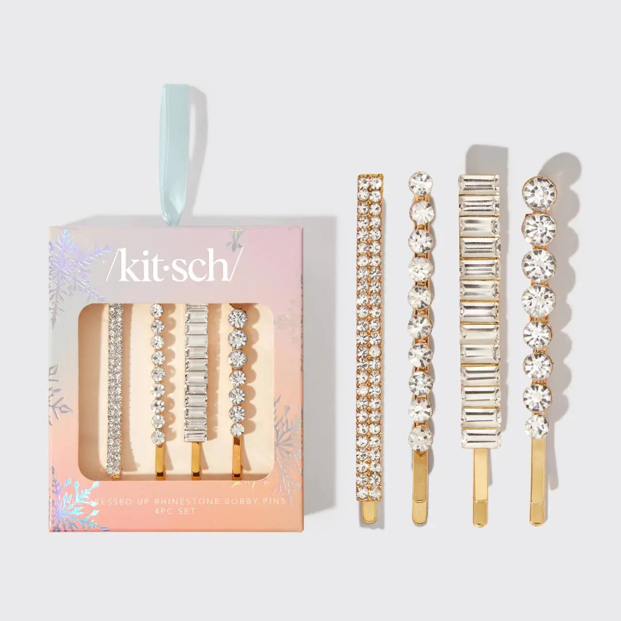 KITSCH - Holiday All Dressed up Rhinestone Bobby Pins 4pc Set KITSCH