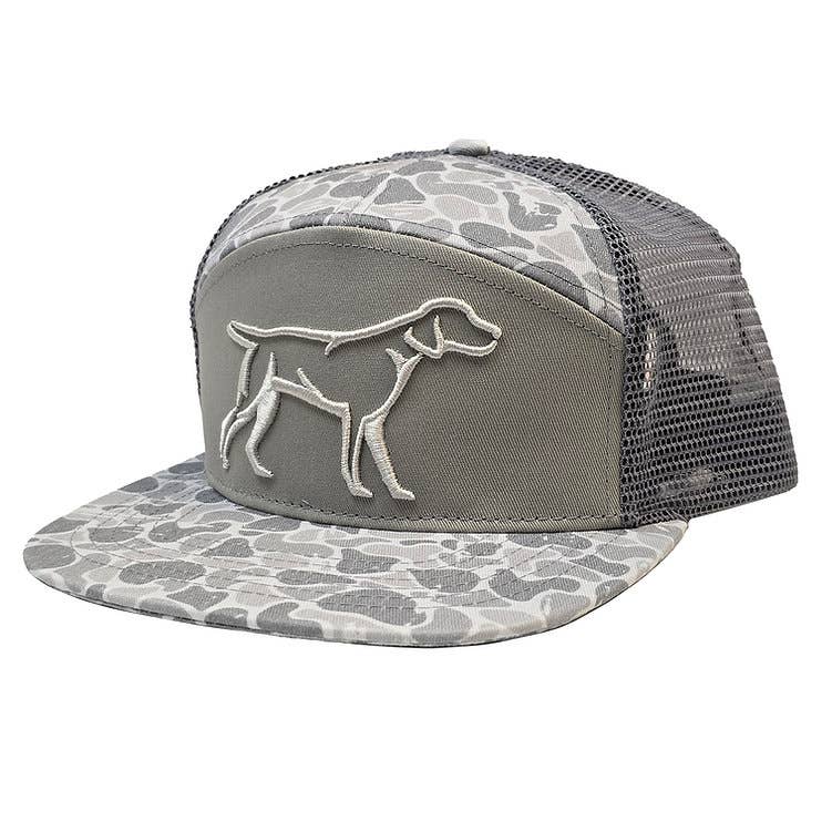 Buck Wild Branding - Grey Backwoods Camo 7 Panel Hat (RH-191) Buck Wild Branding