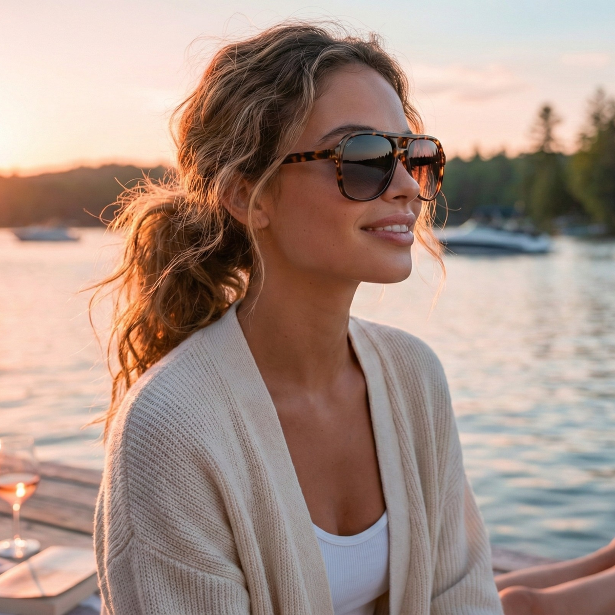 DAX Eyewear - Cruz - Unisex Aviator Sunglasses – Polarized Hair-Friendly: Tortoise DAX Eyewear