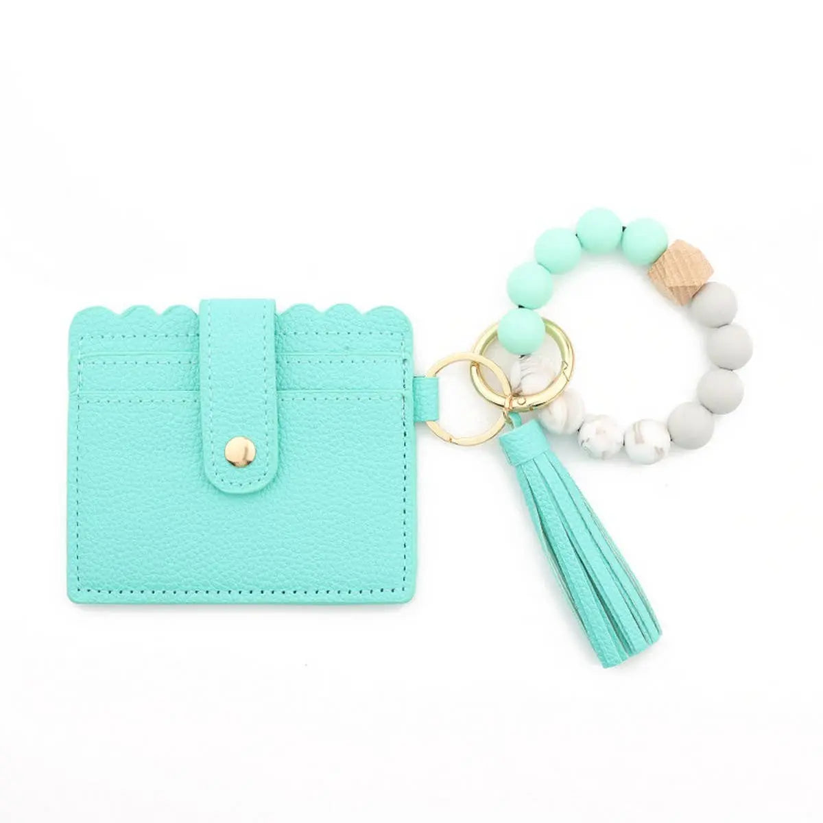 ACCITY - LEATHER WALLET TASSEL KEYCHAIN BRACELET_CWAJE0654: MINTGREEN / (OS) 1 ACCITY