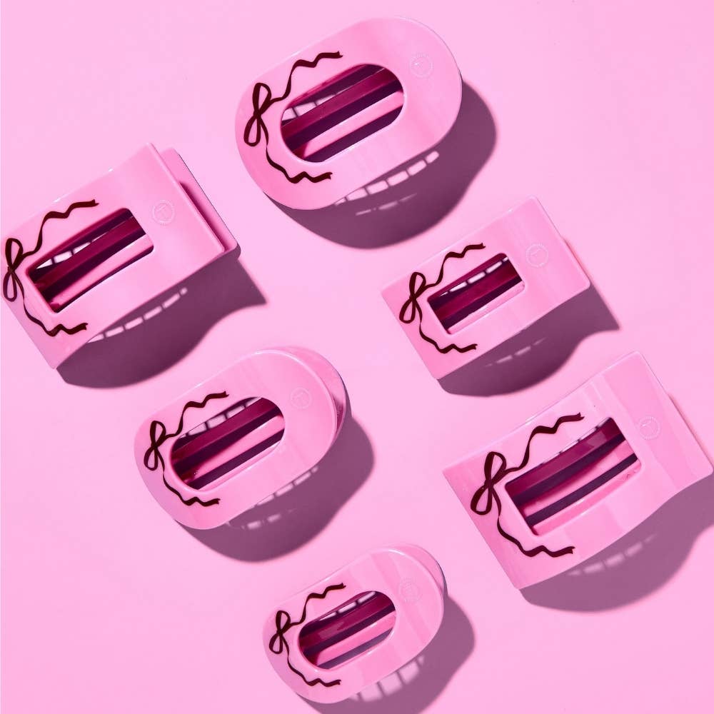 TELETIES - Just Add a Bow | Medium | Flat Round Hair Clip TELETIES
