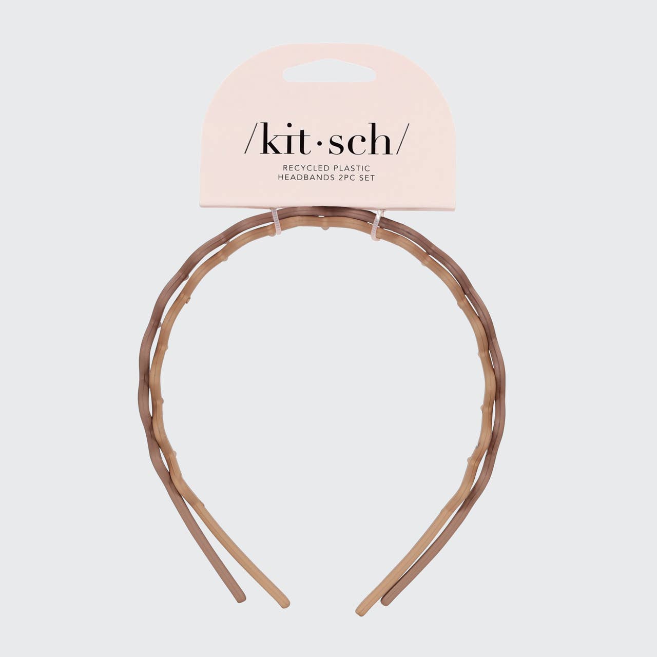 KITSCH - Recycled Plastic Zig Zag Headband 2pc - Neutral KITSCH