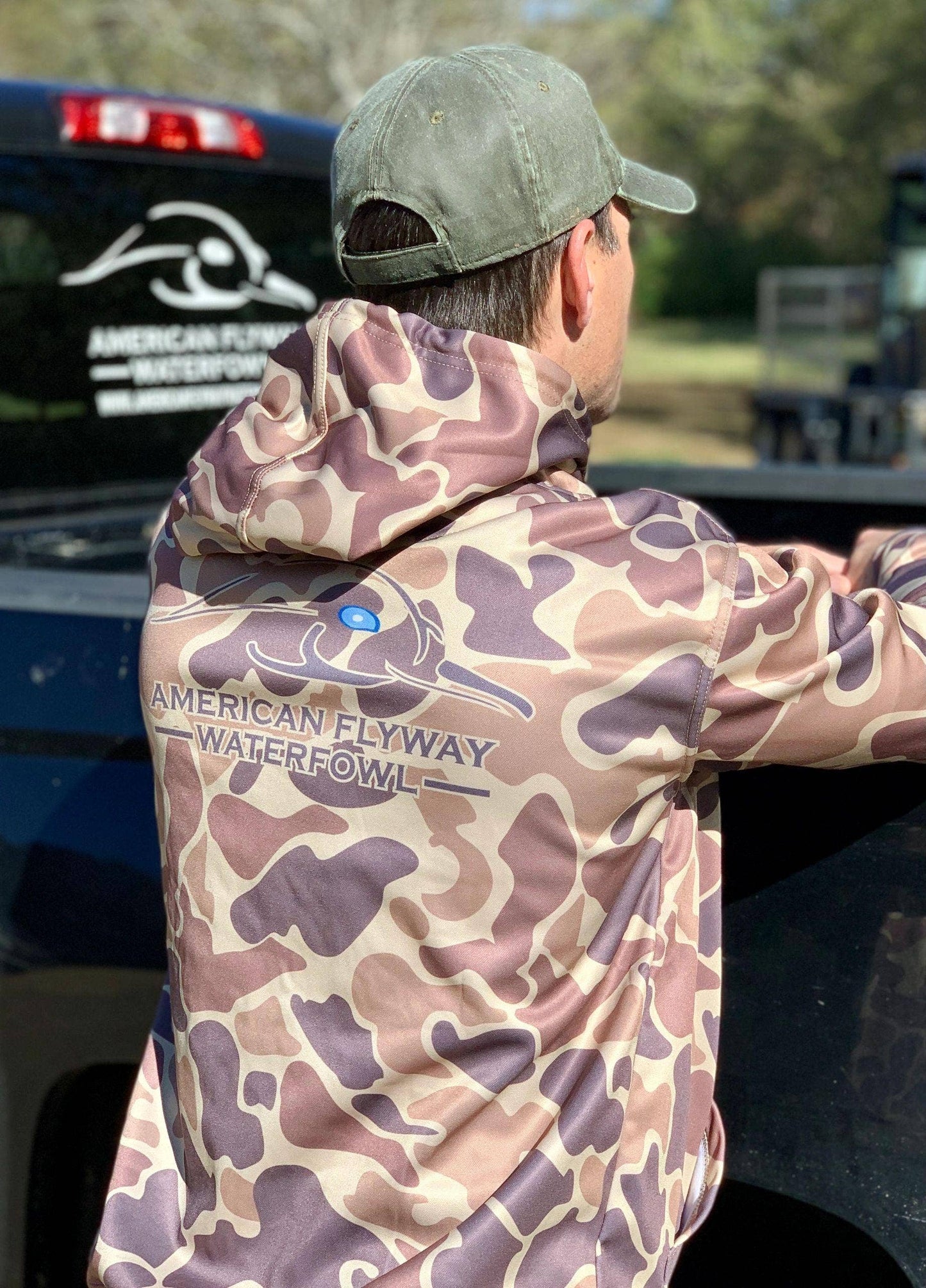 American Flyway Waterfowl - AF Waterfowl Old School Performance Hoodie: Small American Flyway Waterfowl