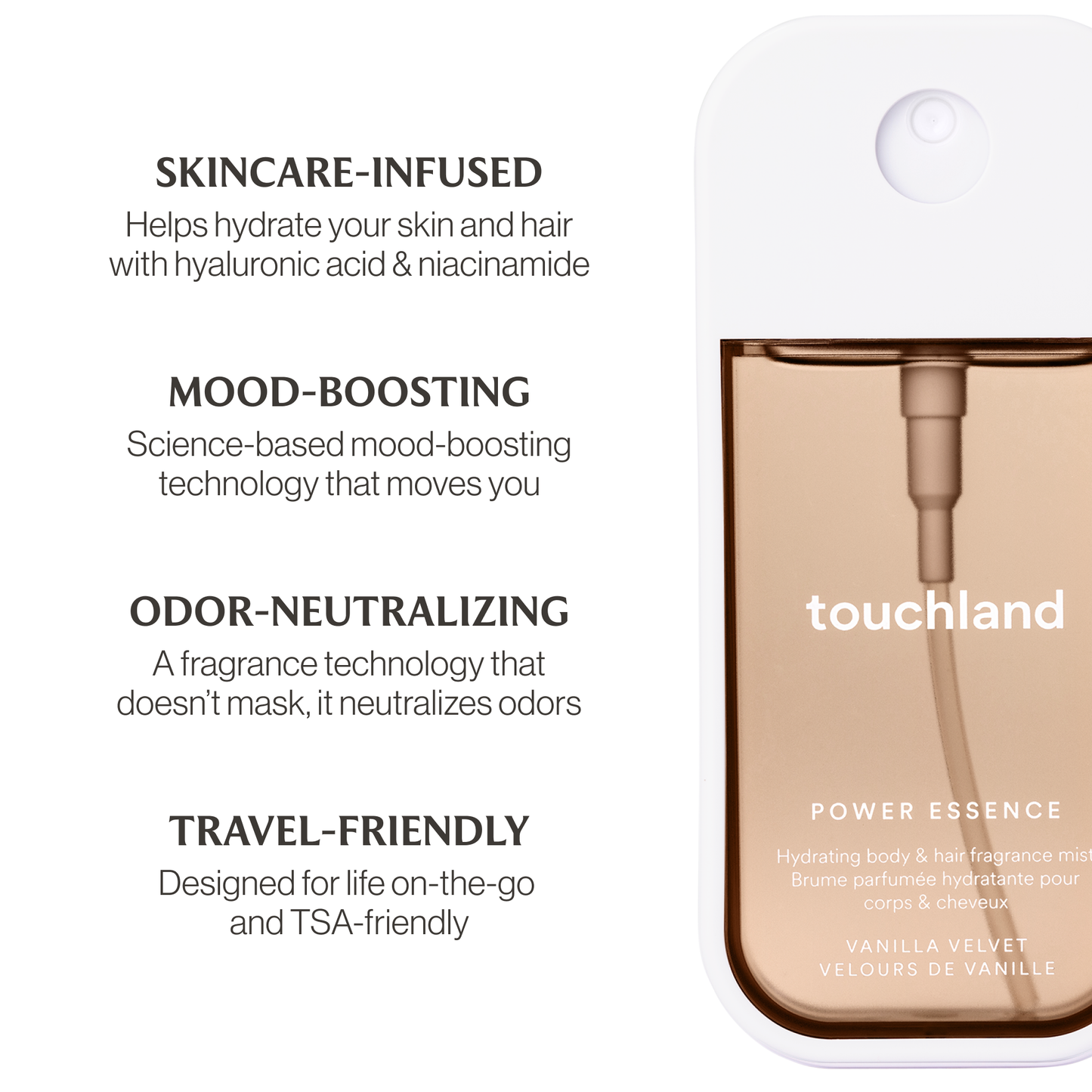 Touchland - Vanilla Velvet Power Essence Body & Hair Fragrance Mist Touchland