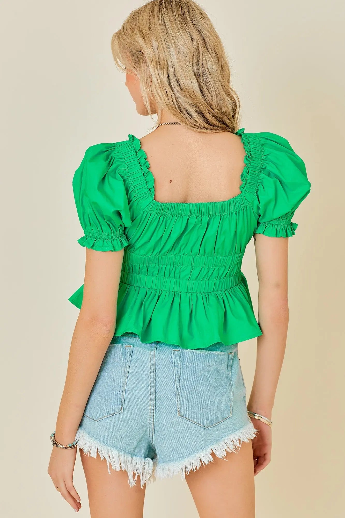RUFFLE DETAIL POPLIN TIERED BABYDOLL TOP day & moon