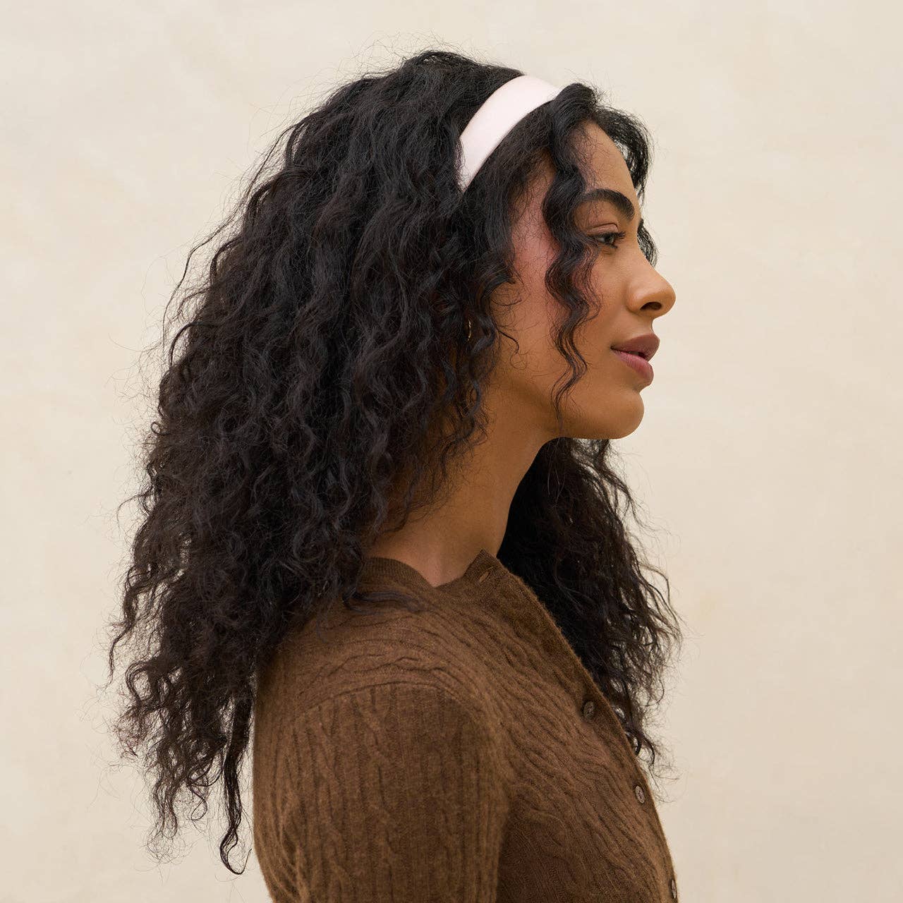 KITSCH - Cream & Camel Satin & Velvet Headbands KITSCH