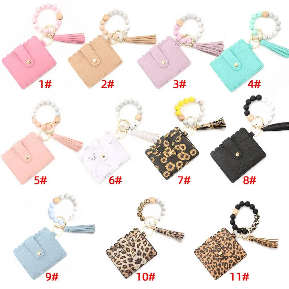ACCITY - LEATHER WALLET TASSEL KEYCHAIN BRACELET_CWAJE0654: Pink / (OS) 1 ACCITY