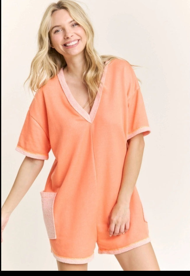 Warm Colored Cozy Loop Terry Romper J Her Inc