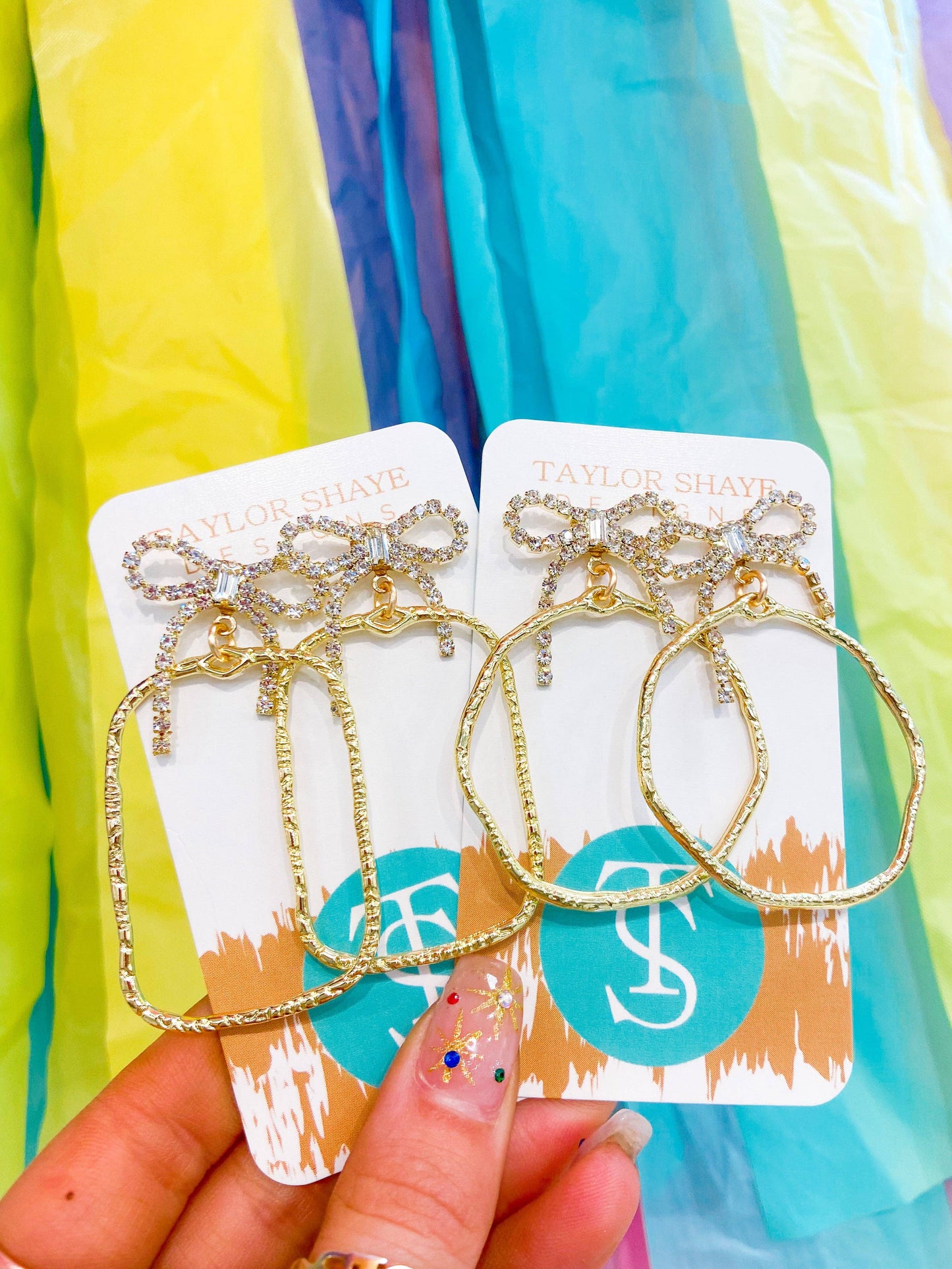 Taylor Shaye Designs - Nina Bow Hoops: Round Hoop Taylor Shaye Designs