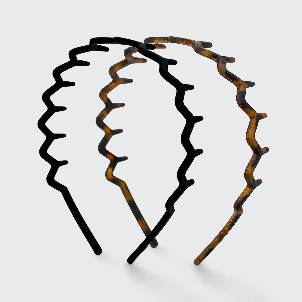 KITSCH - Zig Zag Headband 2pc - Black & Tort KITSCH