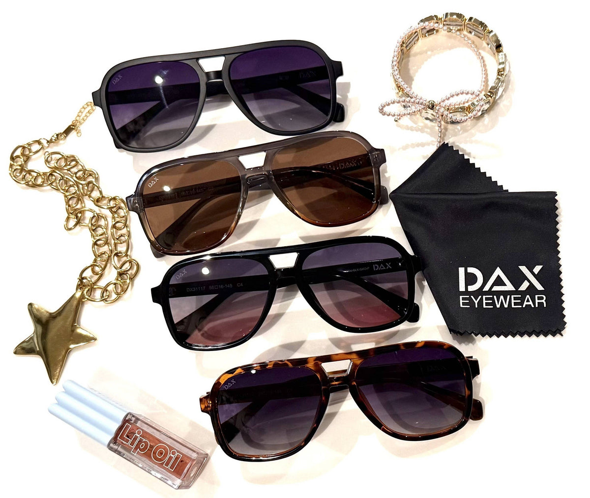 DAX Eyewear - Cruz - Unisex Aviator Sunglasses – Polarized Hair-Friendly: Smokeshow DAX Eyewear