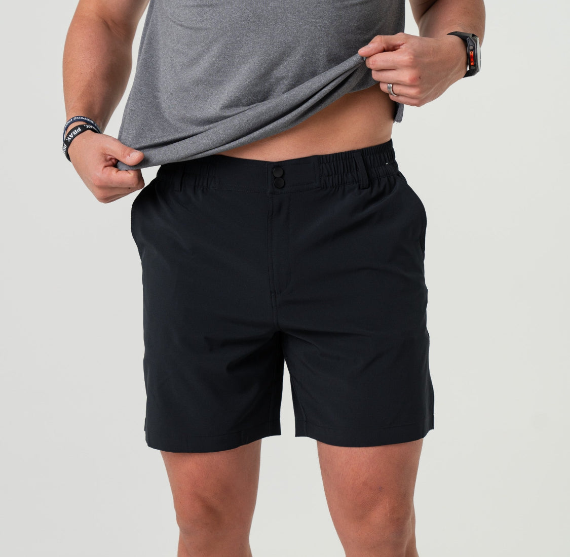 BURLEBO EVERYDAY MATTE BLACK SHORTS WITH RETRO DUCK CAMO POCKET BURLEBO
