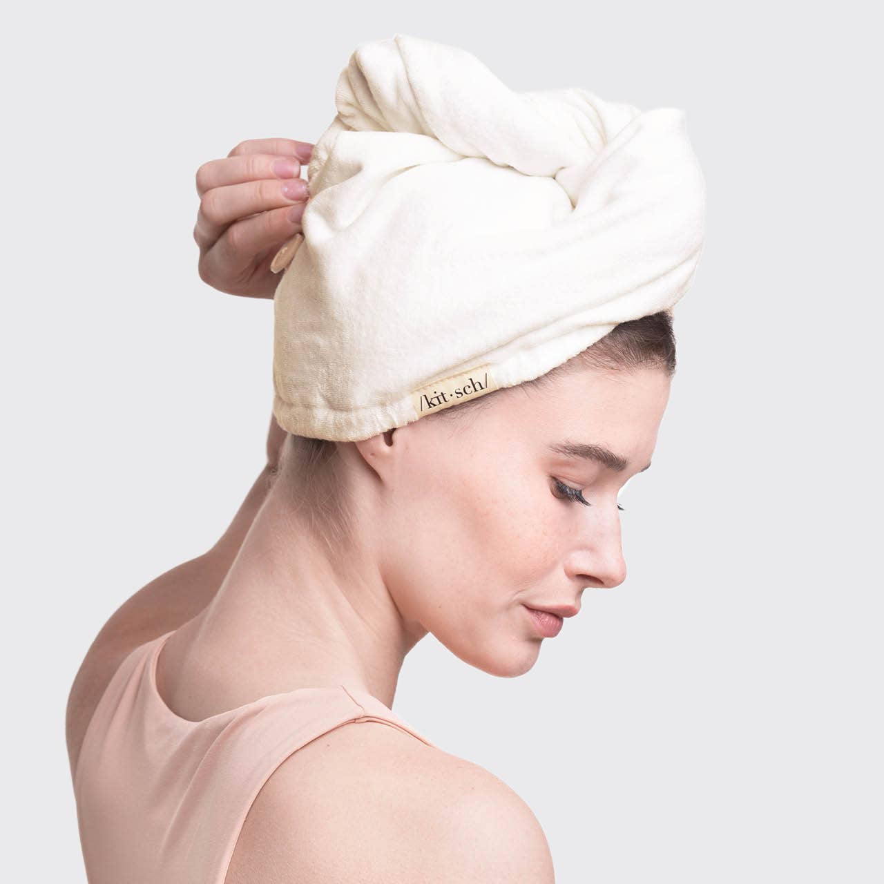 KITSCH - Quick Dry Hair Towel - Ivory KITSCH