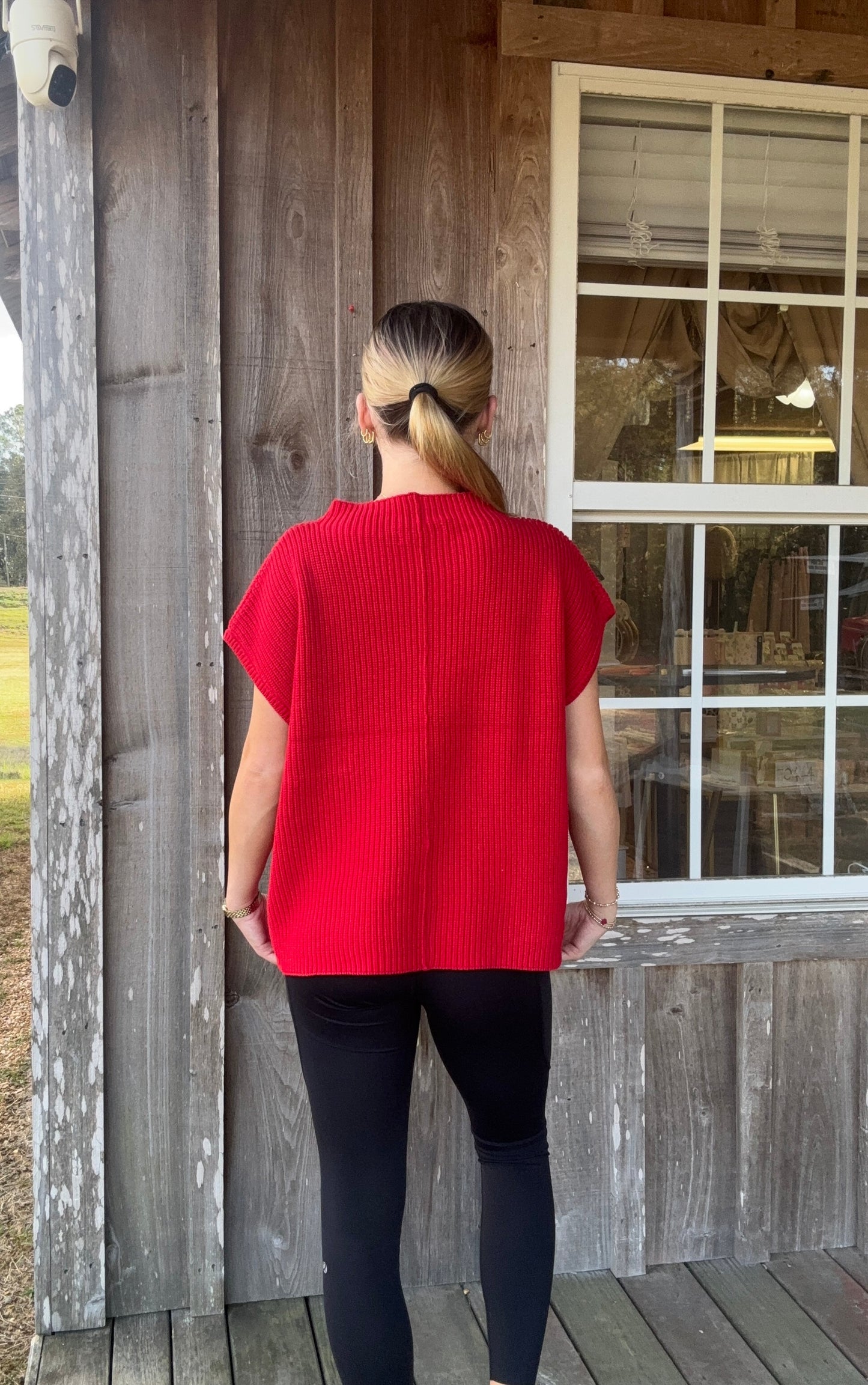 ZENANA Ruby Mock Neck Short Sleeve Sweater zenana