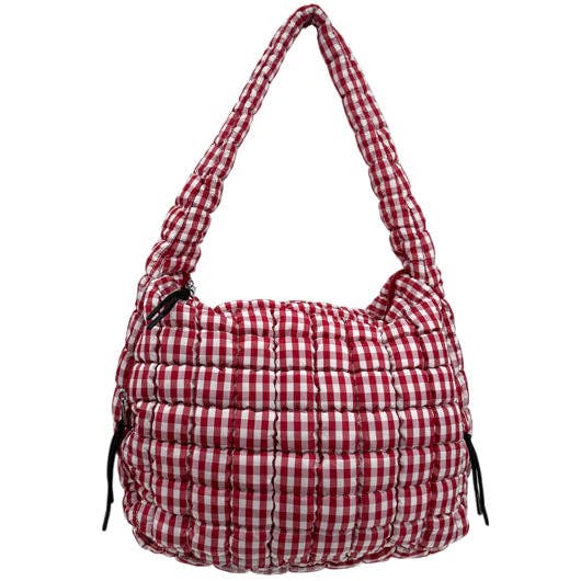 Girlie Girl Originals - GZ-4171 Gingham Puffer Quilted Handbag Red/White Girlie Girl Originals