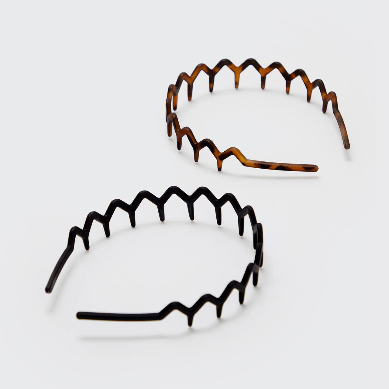 KITSCH - Zig Zag Headband 2pc - Black & Tort KITSCH