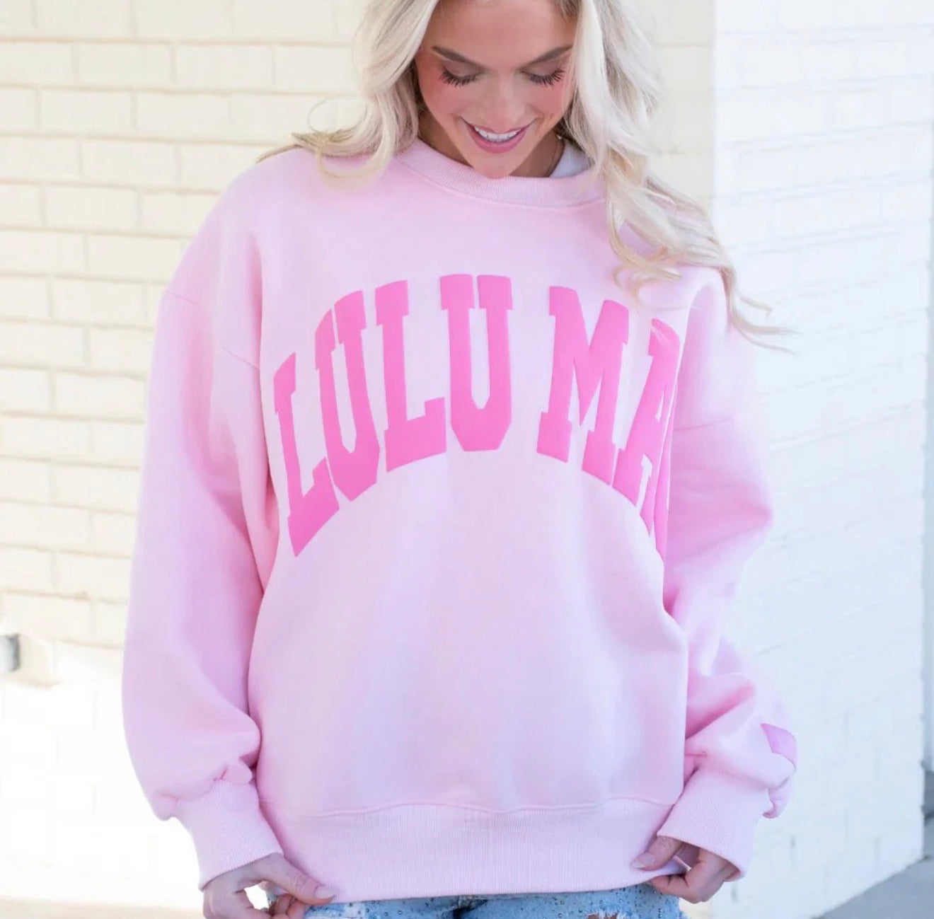 Lulu Mac Light Pink With Pink Puff Sweater SOUTHERN SUNDROP BOUTIQUE