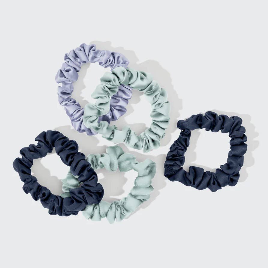 KITSCH - Ruched Satin Scrunchies 5pc Set - Garden Bouquet KITSCH