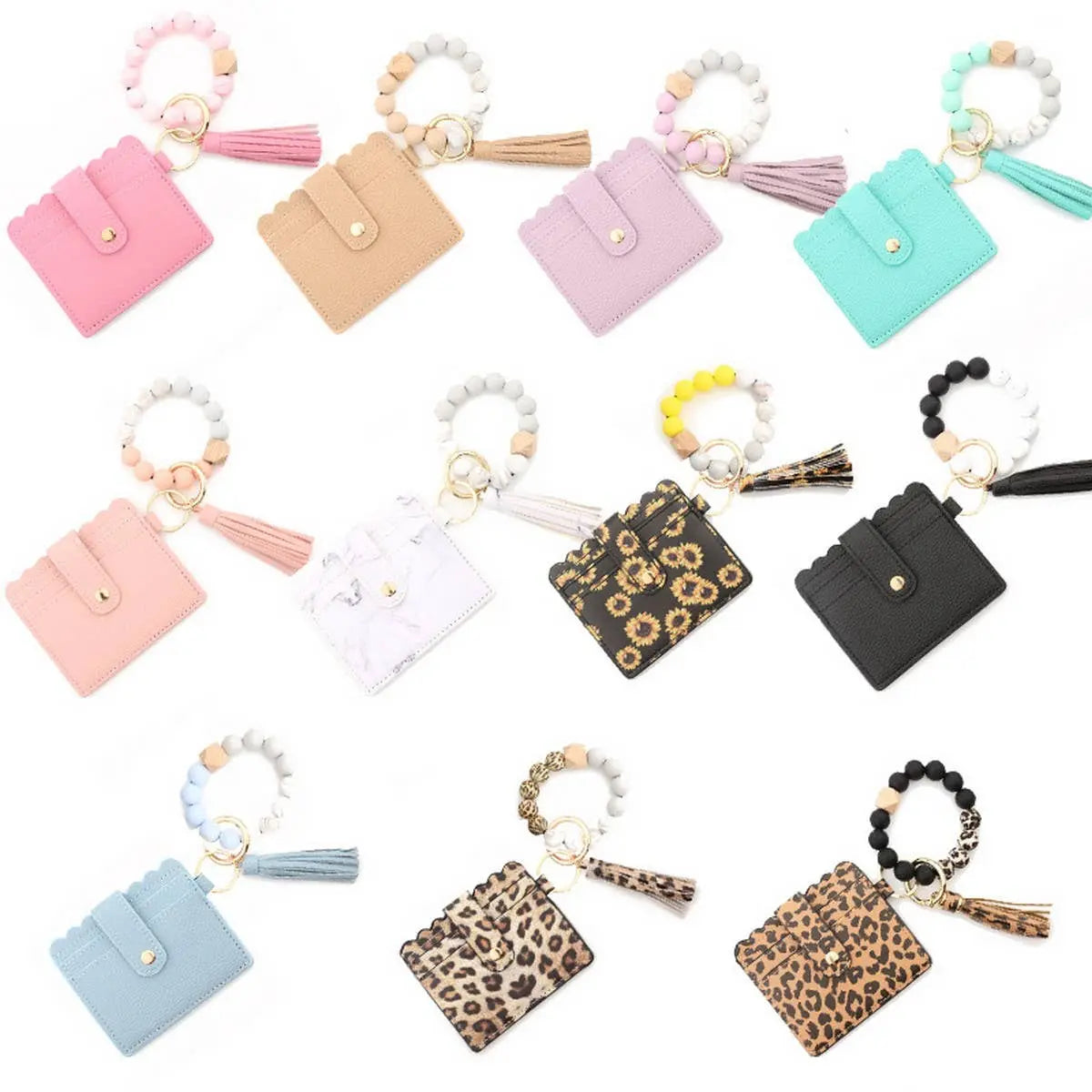 ACCITY - LEATHER WALLET TASSEL KEYCHAIN BRACELET_CWAJE0654: Purple / (OS) 1 ACCITY