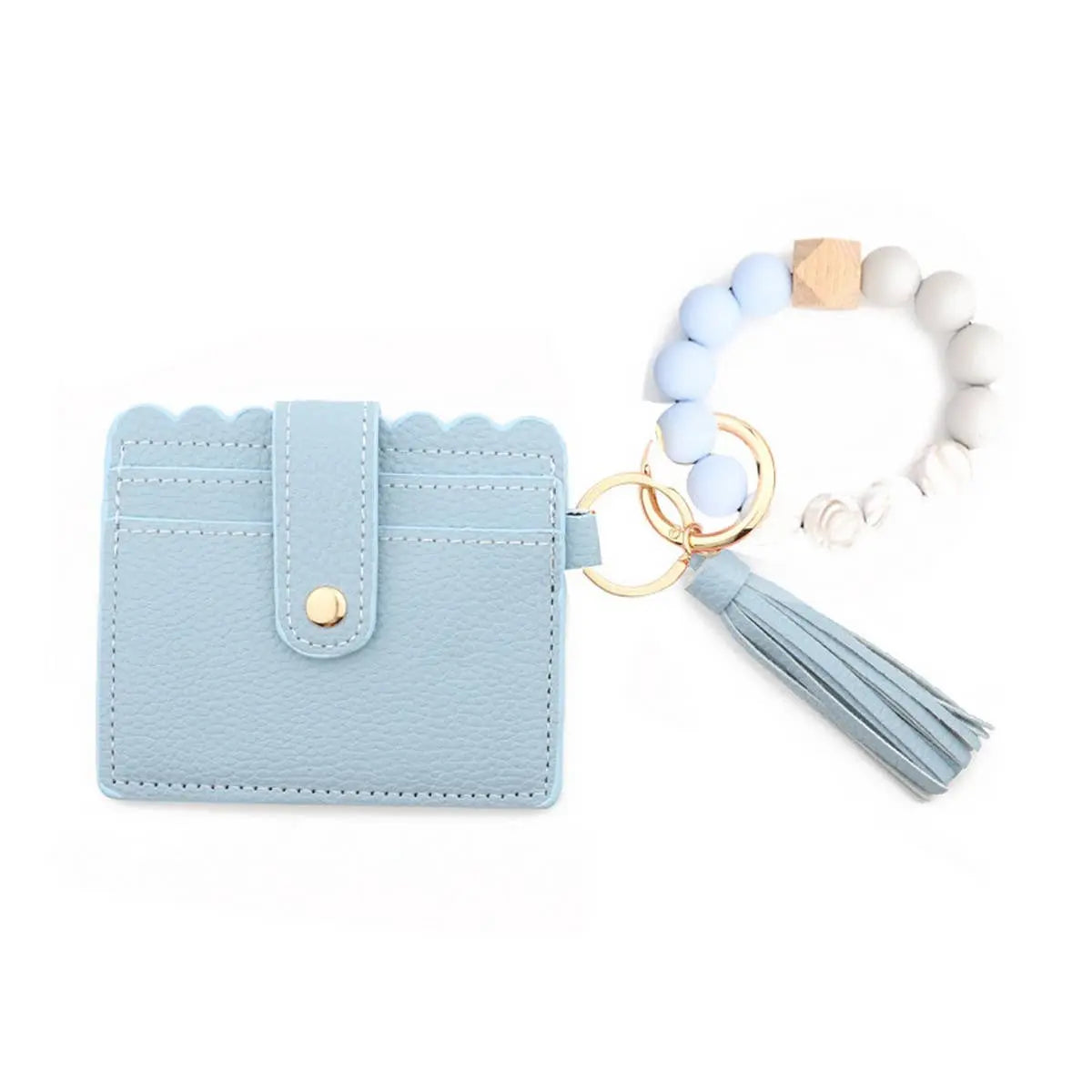 ACCITY - LEATHER WALLET TASSEL KEYCHAIN BRACELET_CWAJE0654: Blue / (OS) 1 ACCITY