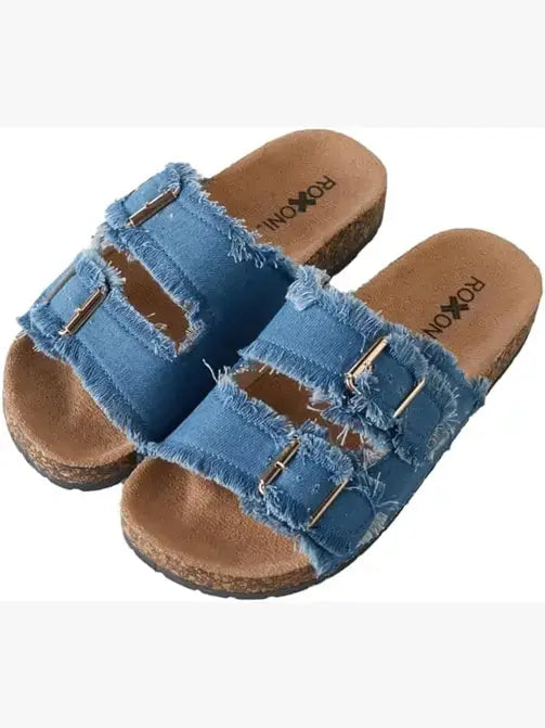 Roxoni - Women's Comfort Flat Sandals Double Buckle Adjustable Straps (Copy): FULL CASE OF 36 PAIRS ALL SIZES AND COLRS IN FOR 25% OFF / 11 Roxoni