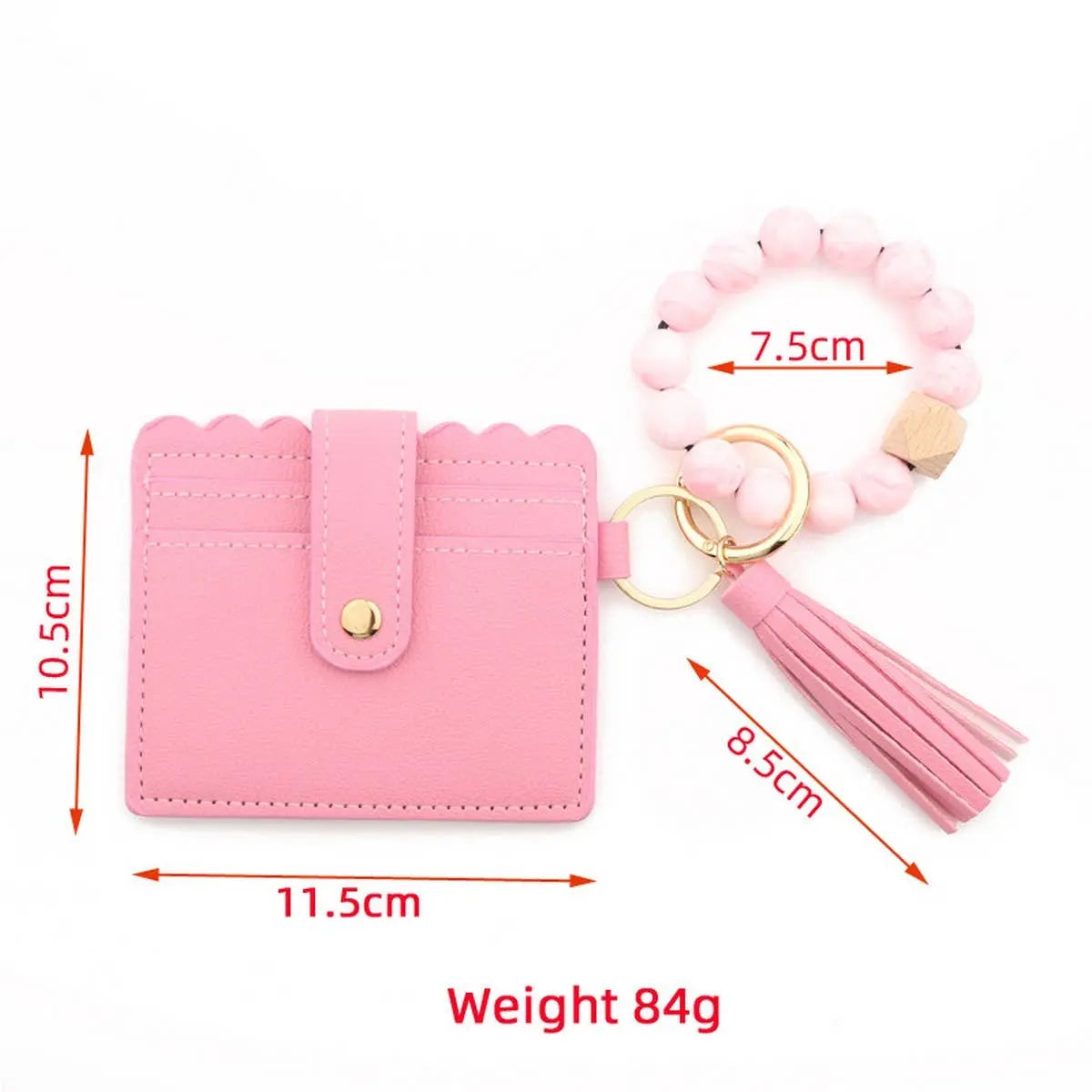ACCITY - LEATHER WALLET TASSEL KEYCHAIN BRACELET_CWAJE0654: Pink / (OS) 1 ACCITY