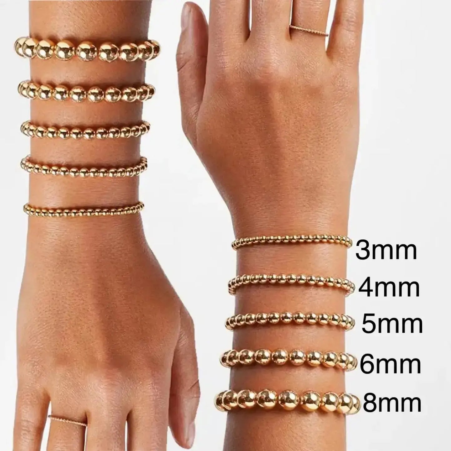 Savvy Bling - Gold Filled Beaded Bracelets: 4mm Savvy Bling