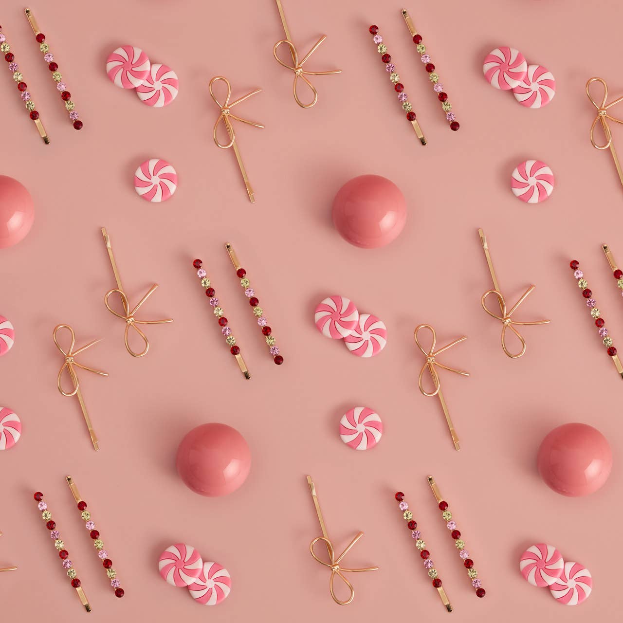 KITSCH - Holiday Gemstone and Bow Bobby Pins 4pc Set KITSCH