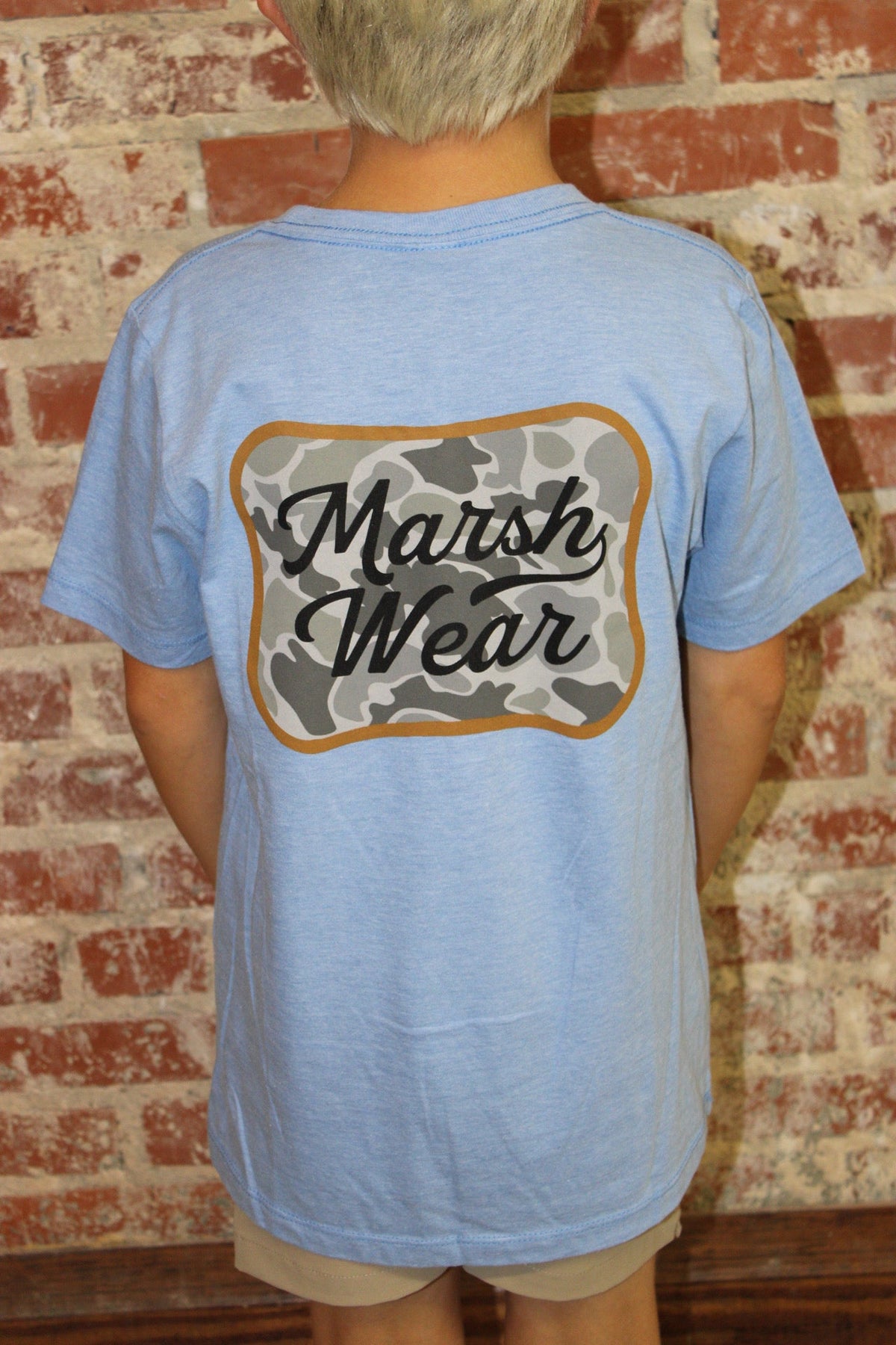 MARSH WEAR Youth Light Blue Heather Roadside SS T-Shirts MARSH WEAR
