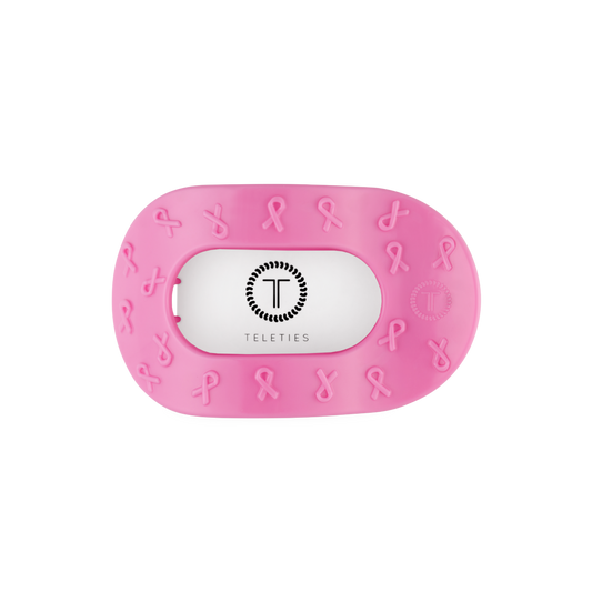 TELETIES - Pink Ribbon | Medium | Flat Round Clip TELETIES