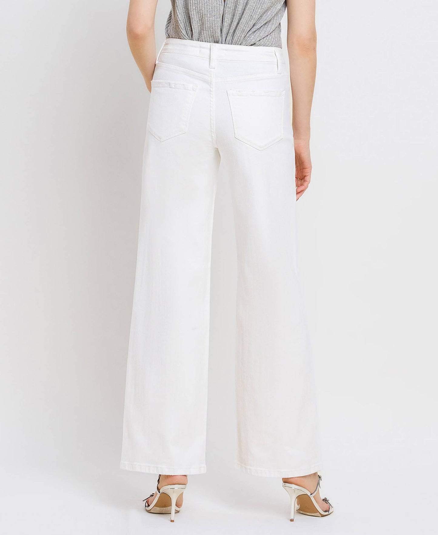 VERVET by FLYING MONKEY - HIGH RISE WIDE LEG JEANS T6393WH: OPTIC WHITE / 29 VERVET by FLYING MONKEY