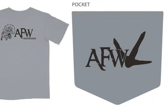American Flyway Waterfowl - The Strutter Tee - Granite w/ Pocket: Small American Flyway Waterfowl
