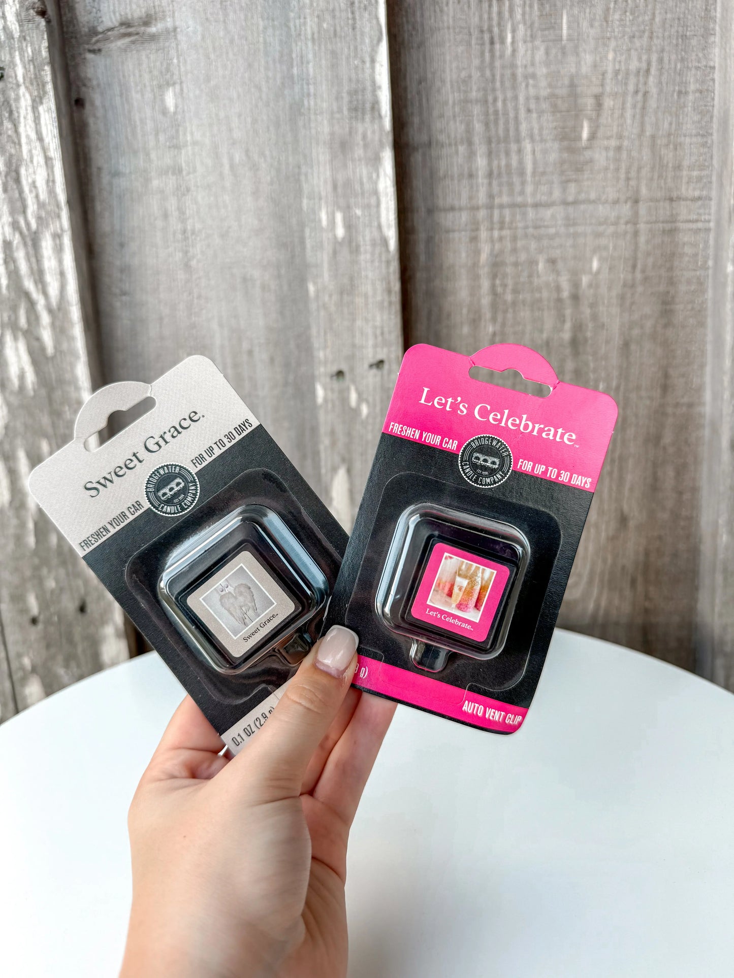 Auto Vent Clip -Sweet Grace & Let's Celebrate BRIDGEWATER CANDLE CO.