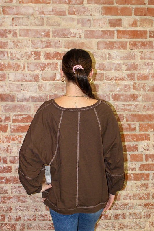 Local Girl Haven Espresso Long Sleeve Top LOCAL BOY OUTFITTER