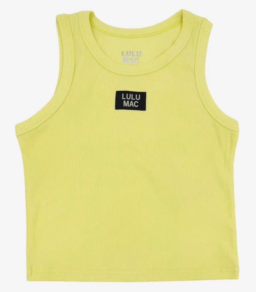 Lulu Mac Youth 1000 Neon Yellow Solid Tank Top Girlie Girl Originals