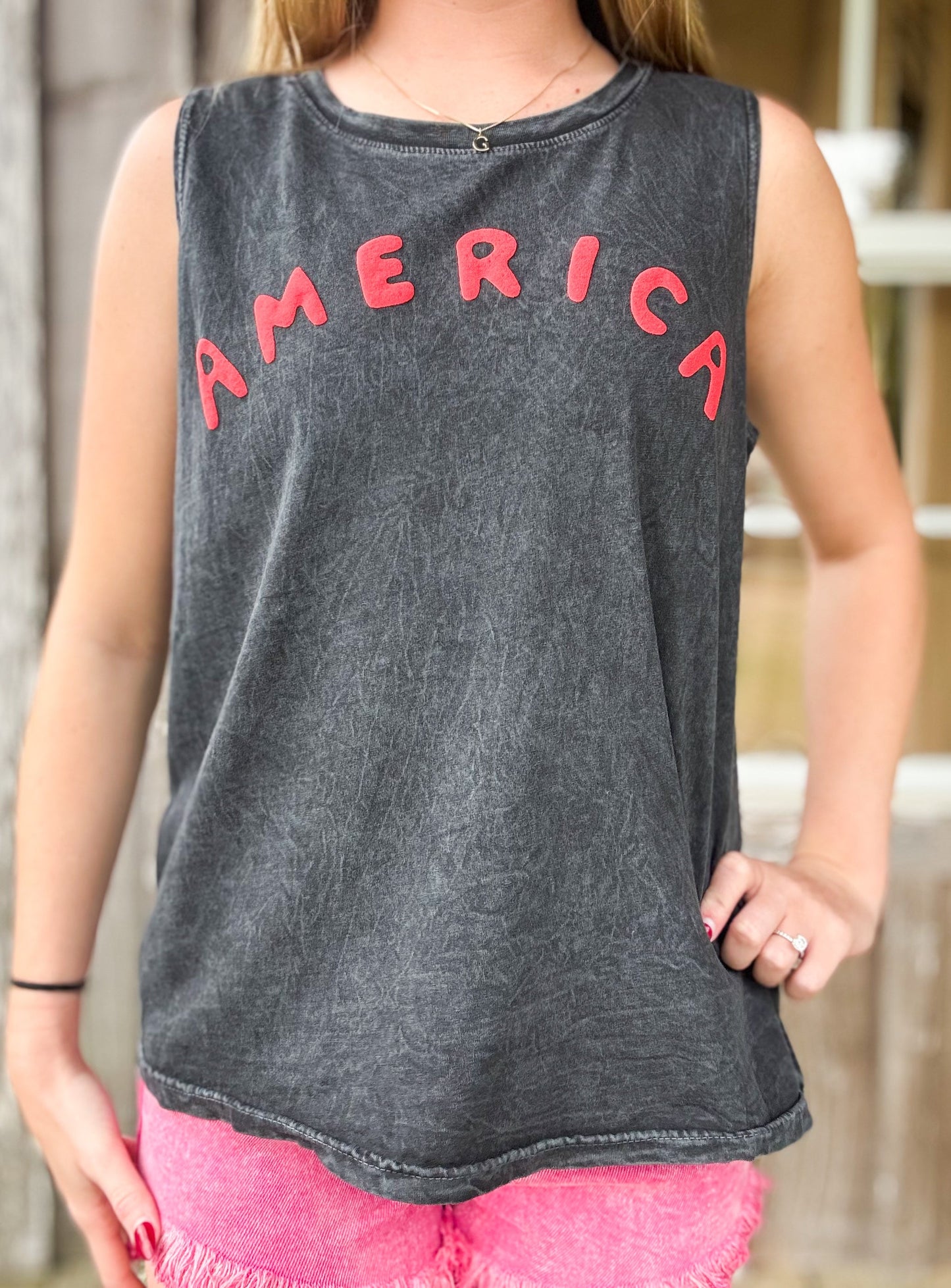 AMERICA PUFF Mineral Graphic Tank Top OAT COLLECTIVE