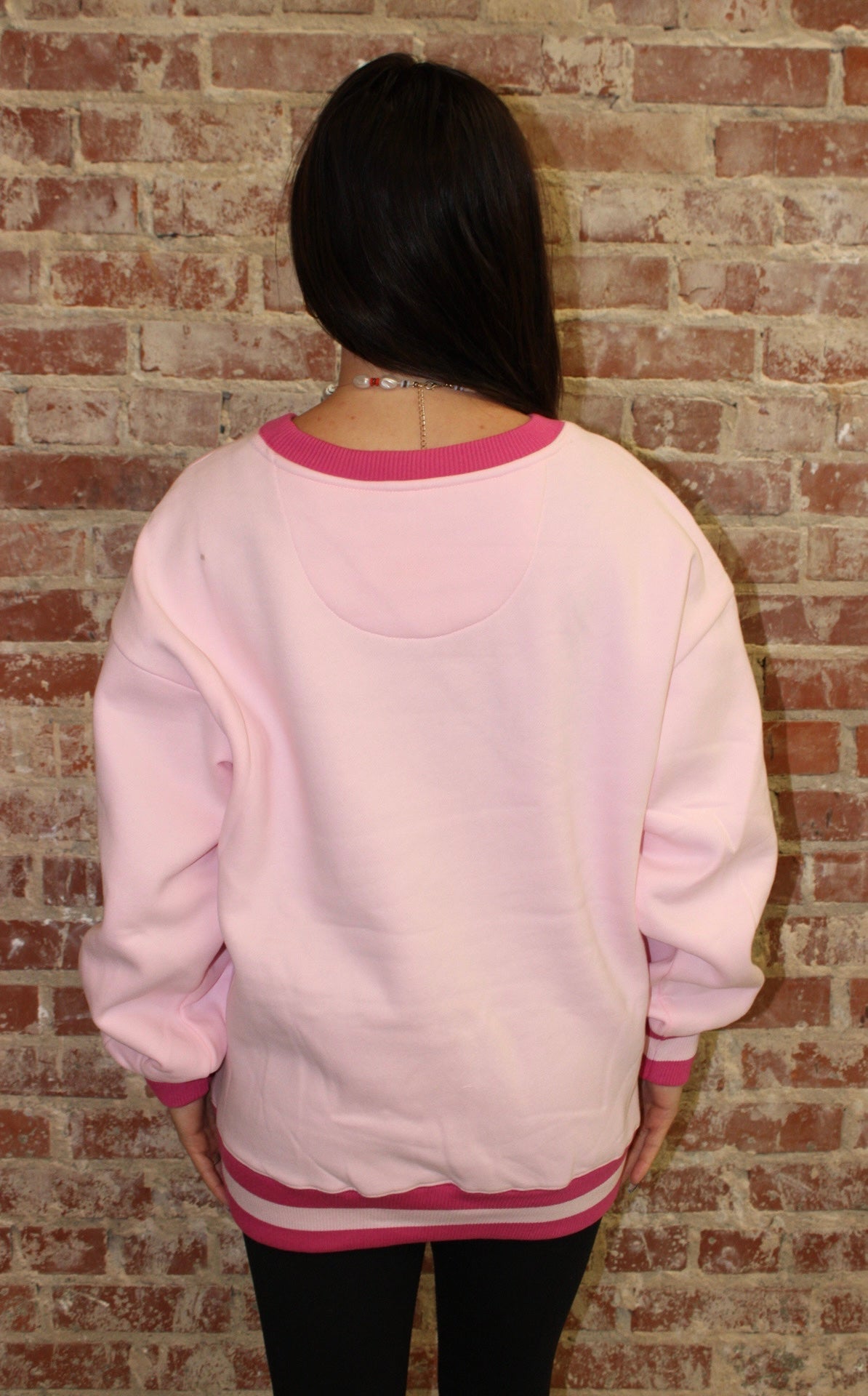 Lulu Mac Light Pink/Hot Pink Social Society Stitch Sweatshirt Girlie Girl Originals