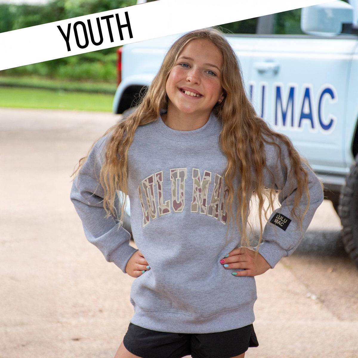 Girlie Girl Originals - KD-9571 CAMO LIGHT GREY: LIGHT GREY / Youth Large Girlie Girl Originals