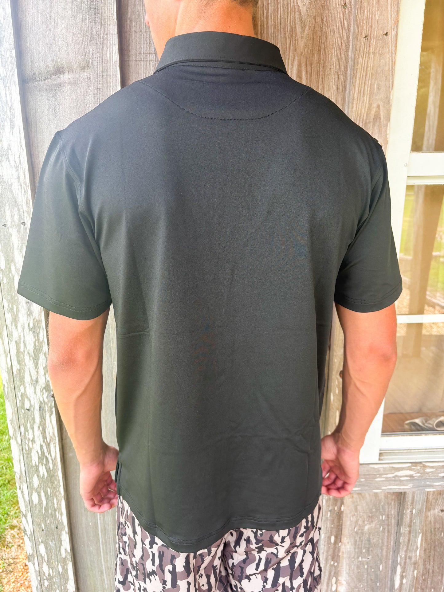 Hone Hole Outdoors Camo Black Performance Polo Shirt Honey Hole Outdoors