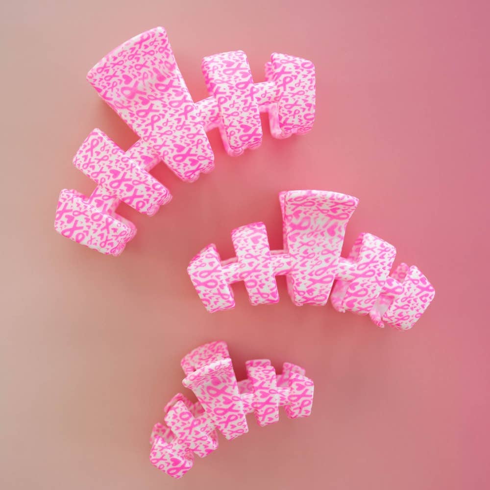 TELETIES - Classic | Breast Cancer Awareness | Medium | Claw Clip TELETIES
