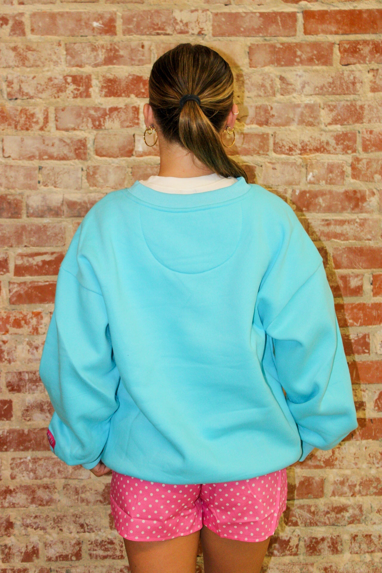 Lulu Mac Blue And Hot Pink Puff Sweater Top Girlie Girl Originals