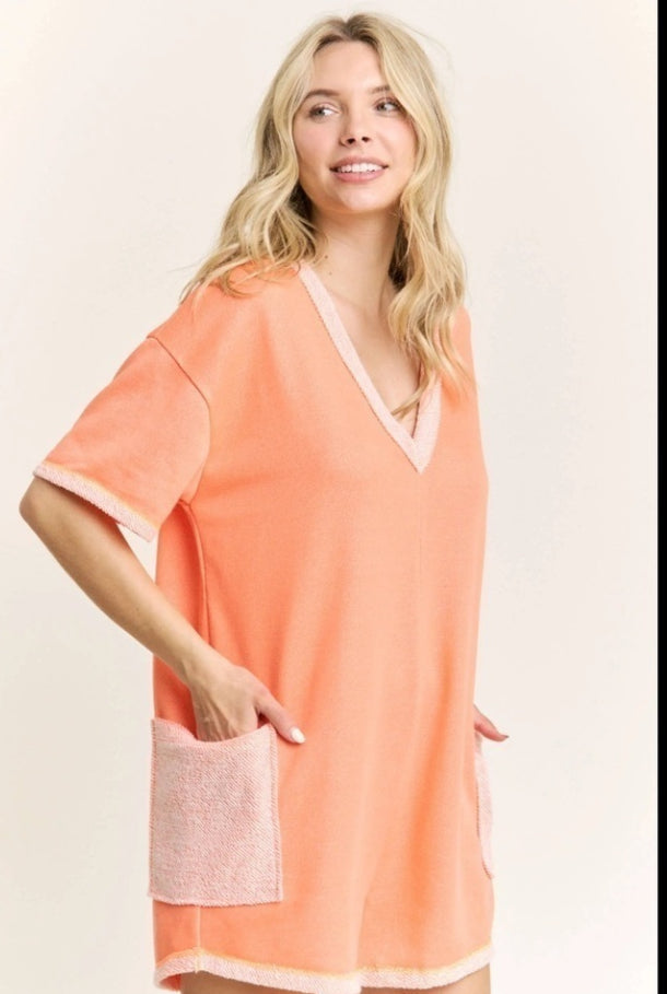 Warm Colored Cozy Loop Terry Romper J Her Inc