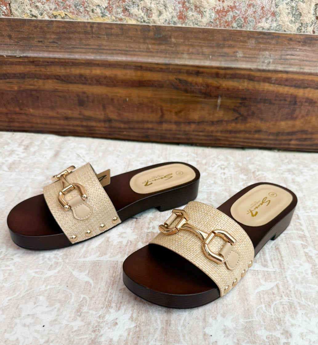Melissa Raffia Tan Denim Slip On Mules Let's See Style