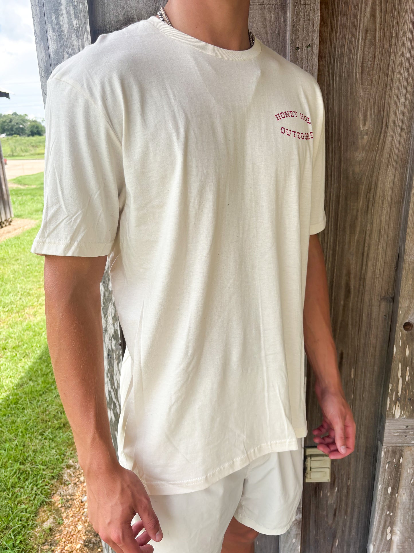 Mens Bass Cowboy Short Sleeve T-Shirt Honey Hole Outdoors