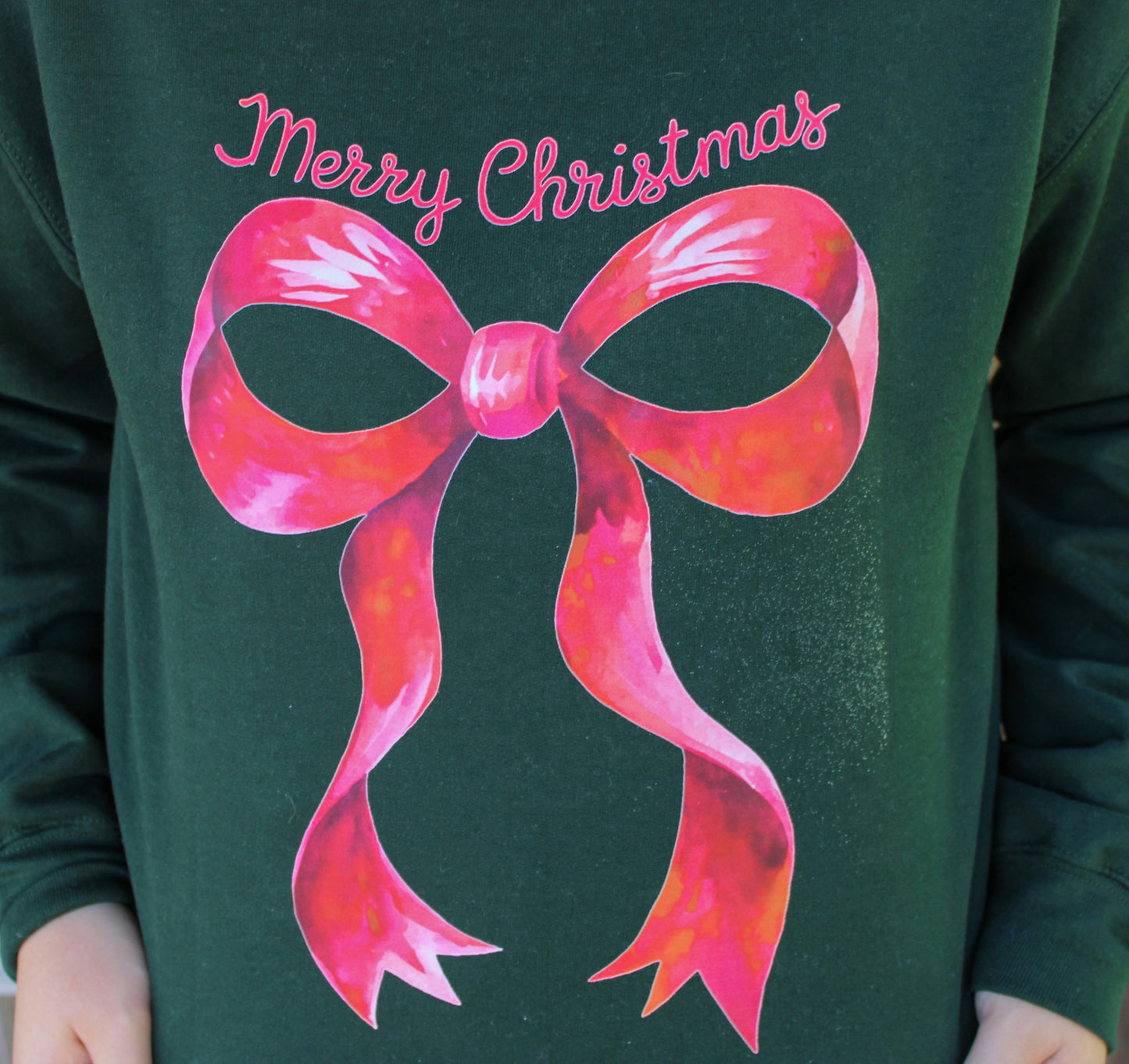 Merry Christmas Red Bow Sweatshirt SOUTHERN SUNDROP BOUTIQUE
