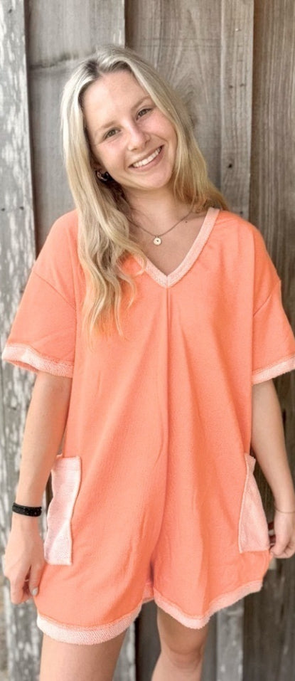 Warm Colored Cozy Loop Terry Romper