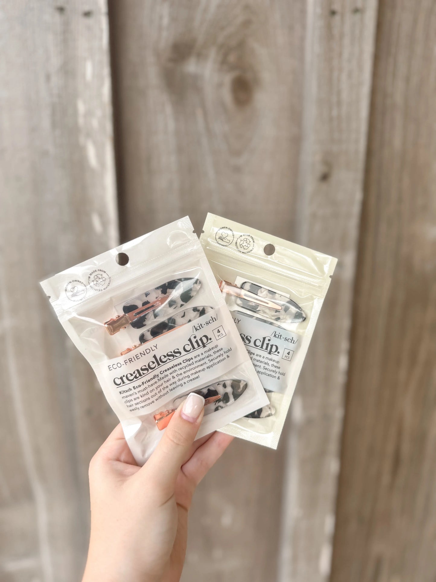 Black Terrazzo Creaseless Clips 4pc Set KITSCH